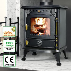 5KW Multifuel Stove Burning Cast Iron Fireplace