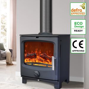 5KW Contemporary Multifuel Woodburning Stove Fireplace