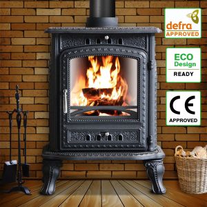 6KW Wood-Burning Stove Defra Approved Antique Black