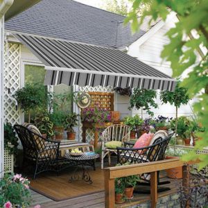 2x1.5m Manual Awning Sun Shade Shelter Retractable Multi-Stripe