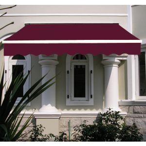 2x1.5m Manual Awning Sun Shade Shelter Retractable Wine Red