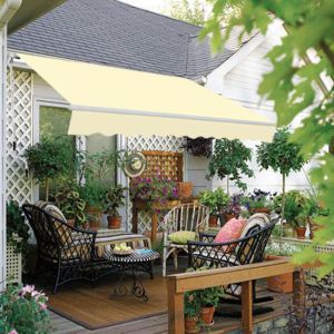 2.5x2m Manual Awning Sun Shade Shelter Retractable Cream