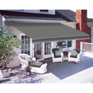 Grey Frame 4x3m Manual Awning Retractable Grey