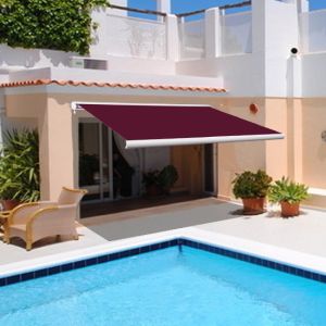 Full Cassette Electric Awning Retractable 4.5x3M Wine Red