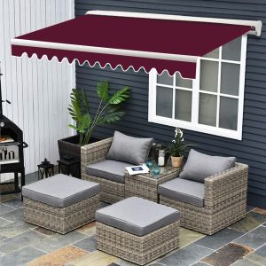 Half Cassette Electric Awning Retractable 3x2.5m Wine Red