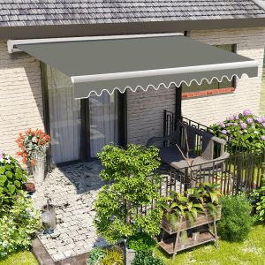 Half Cassette Electric Awning Retractable 4x3m Grey