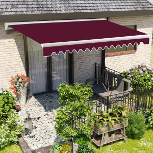 Half Cassette Electric Awning Retractable 4x3m Wine Red