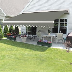 Half Cassette Electric Awning Retractable 4.5x3m Grey