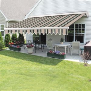 Half Cassette Electric Awning Retractable 4.5x3m Multi-Stripe