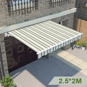 2.5x2M Manual Retractable Awning Angle Adjustable Multi-stripe