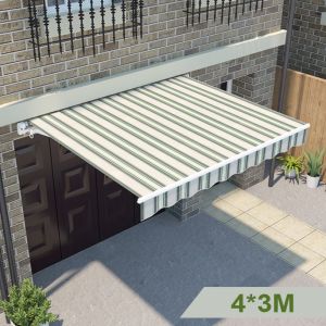 4x3M Manual Retractable Awning Angle Adjustable Multi-stripe