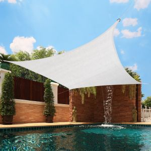 2x2M Square HDPE Breathable UV Block Sun Shade Sail White