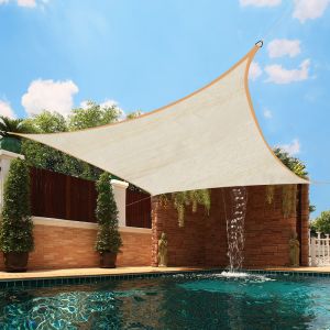 3.6x3.6M Square HDPE Breathable UV Block Sun Shade Sail Cream