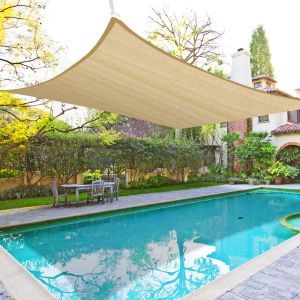 2x4M Rectangle HDPE Breathable UV Block Sun Shade Sail Sand