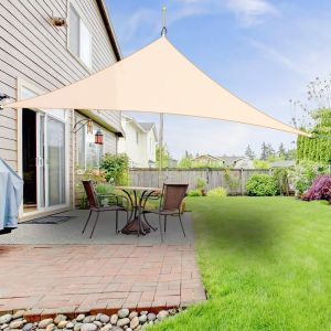 2x2x2M Triangle Polyester UV Block Sun Shade Sail Cream