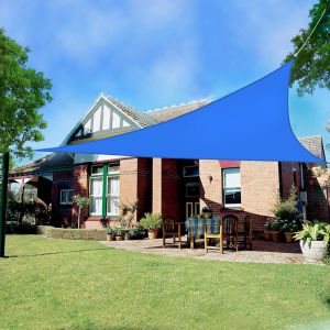 3x3x3M Triangle Polyester UV Block Sun Shade Sail Blue