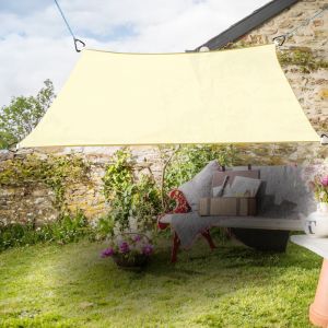 3.6x3.6M Square Polyester UV Block Sun Shade Sail Cream