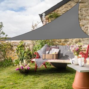 3.6x3.6x3.6M Triangle Polyester UV Block Sun Shade Sail Anthracite