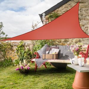 3.6x3.6x3.6M Triangle Polyester UV Block Sun Shade Sail Terracotta