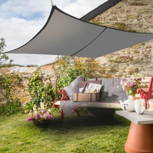 3x4M Rectangle Polyester UV Block Sun Shade Sail Anthracite