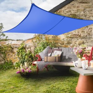 3x4M Rectangle Polyester UV Block Sun Shade Sail Blue