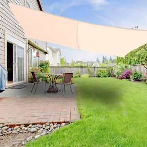 5x4M Rectangle Polyester UV Block Sun Shade Sail Cream