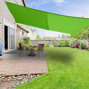 5x4M Rectangle Polyester UV Block Sun Shade Sail Light Green