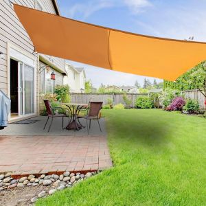 5x4M Rectangle Polyester UV Block Sun Shade Sail Orange