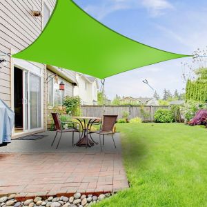 4x4M Square Polyester UV Block Sun Shade Sail Light Green