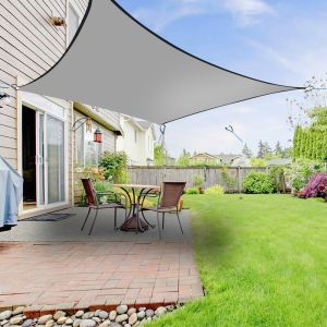 5x5M Square Polyester UV Block Sun Shade Sail Anthracite