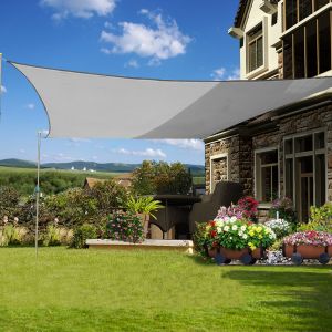 5x5M Square Polyester UV Block Sun Shade Sail Grey 