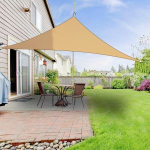 5x5x5M Triangle Polyester UV Block Sun Shade Sail Sand 