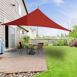 5x5x5M Triangle Polyester UV Block Sun Shade Sail Terracotta