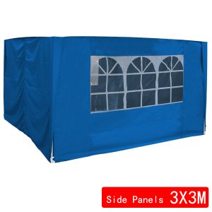 4 Side Curtains Replacement Only For 3x3m pop up gazebo Blue