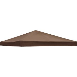 1-Tier Replacement Top Fabric for 3x3m Gazebo Pavilion Roof Canopy Coffee