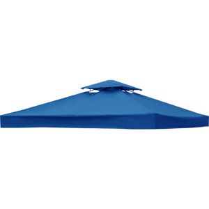 2-Tier Replacement Top Fabric for 3x3m Gazebo Pavilion Roof Canopy Blue