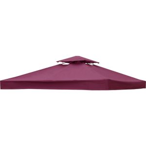 2-Tier Replacement Top Fabric for 3x3m Gazebo Pavilion Roof Canopy Wine Red