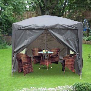 2x2m Anthracite Pop Up Gazebo With 4 Sidewalls and Carrying Bag