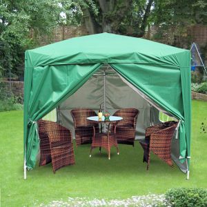 2x2m Green Pop Up Gazebo With 4 Sidewalls and Carrying Bag