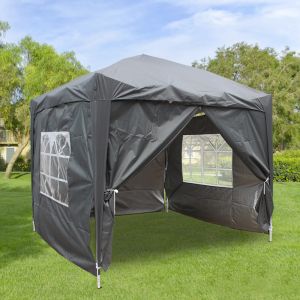 2.5x2.5m Anthracite Pop Up Gazebo With 4 Sidewalls and Carrying Bag