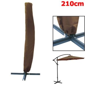 Parasol Cover for Garden Patio Sun Umbrella Cover - Strong and Durable Weather Protective Bag Coffee 210cm