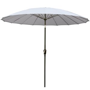 2.7m Grey Fiberglass Rib Parasol Round Aluminum with Crank Tilt Mechanism