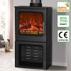 4.3KW Wood Burning Stove Cast Iron Fireplace with Base