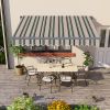 Grey Frame 2.5x2m Manual Awning Retractable Multi-Stripe