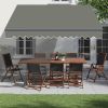 Grey Frame 3x2.5m Manual Awning Retractable Grey