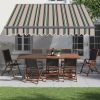 Grey Frame 3x2.5m Manual Awning Retractable Multi-Stripe