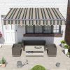 Grey Frame 3.5x2.5m Manual Awning Retractable Multi-Stripe