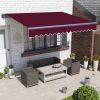 Grey Frame 3.5x2.5m Manual Awning Retractable Wine Red