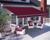 Grey Frame 4x3m Manual Awning Retractable Wine Red