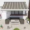 Full Cassette Electric Awning Retractable 3.5x2.5M Multi-Stripe